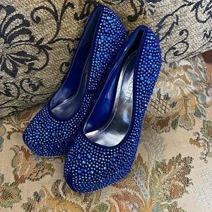 Mascotte Cobalt Blue Rhinestone High Heels